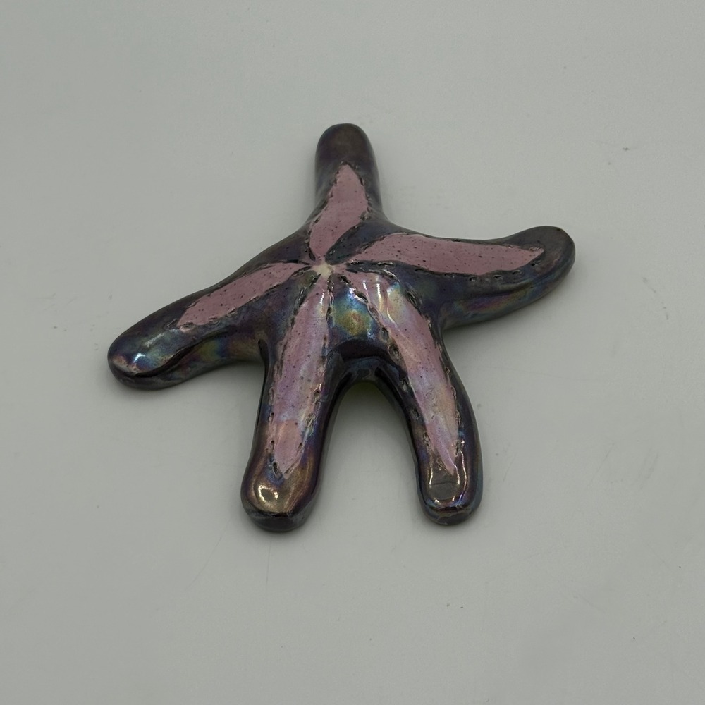 Blue Sky Heather Goldminc Iridescent Starfish Wall Hanging Ceramic Figurine 2000